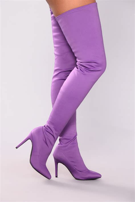 Keyana Thigh High Boot Purple