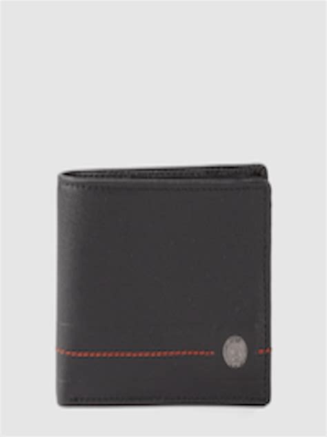 Buy Woodland Men Black Solid Leather Two Fold Wallet Wallets For Men