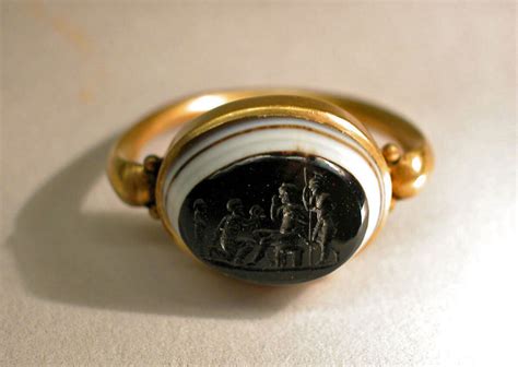 Gold Ring With Onyx Intaglio Roman Mid Imperial The Metropolitan