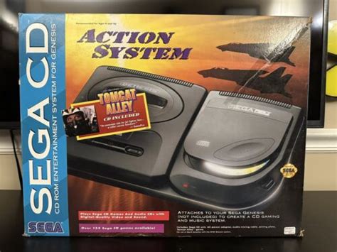 Sega Cd Console In Box Action System Tomcat Alley Model 2 Tested