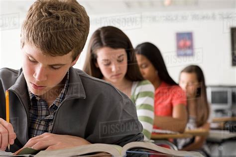 High School Students Studying Stock Photo Dissolve