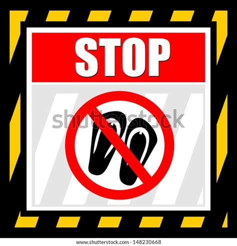 No Sandals No Shoes Prohibited Sign Stock Vector Royalty Free