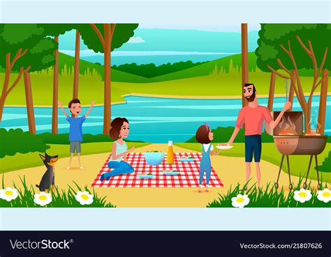 Polish your personal project or design with these picnic basket transparent png images, make it even more personalized and more attractive. Family having fun on picnic cartoon Royalty Free Vector
