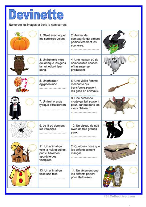 Devinette - Halloween - Français Fle Fiches Pedagogiques