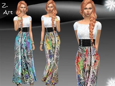 The Sims Resource Folk Style Dress By Zuckerschnute20 • Sims 4