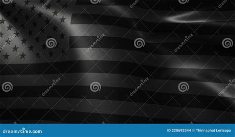 All Black American Flag All Black Usa Flag With Waving Folds Close Up