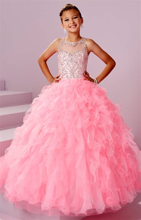 Tiffany Princess 13497 Halter Beaded Organza Full Tulle Skirt Dress