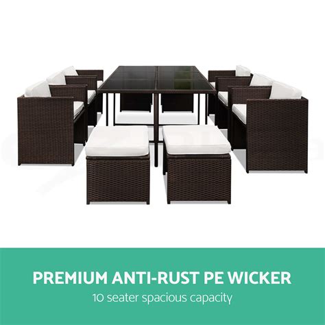 Gardeon Outdoor Furniture Dining Set Table And Chairs Patio Wicker