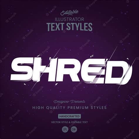 Premium Vector Shred Text Style