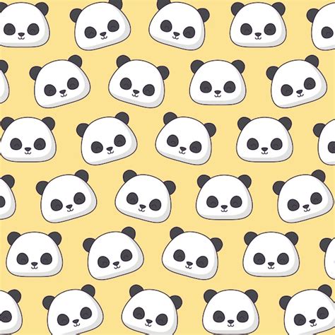 Panda Bonito Tem Fundo Vetor Premium