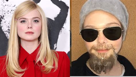 Angelina Jolies Co Star Elle Fanning Dresses Up As Brad Pitt For A Challenge