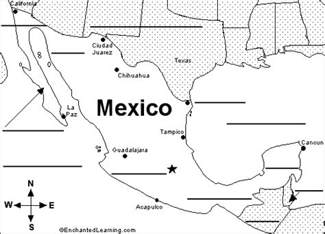Label The Map Of Mexico Printout