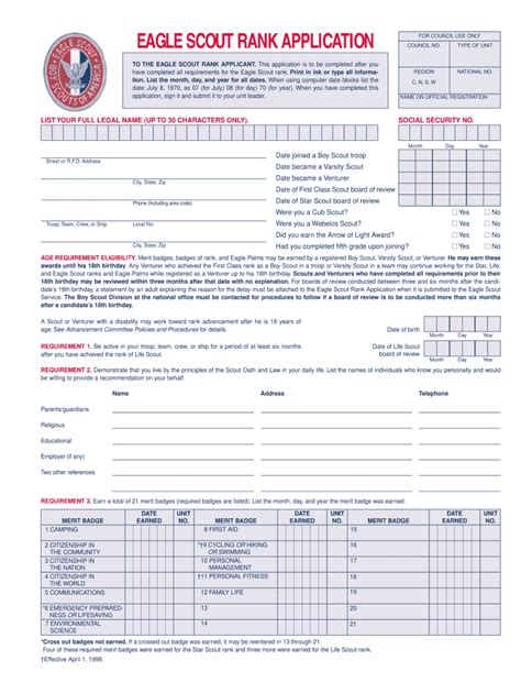 See more ideas about eagle scout, scout, reference letter template. Eagle Scout Rank Application 2001 - Fill and Sign Printable Template Online | US Legal Forms