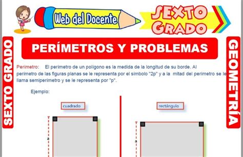 Perímetros Y Problemas Con Áreas Para Sexto Grado De Primaria Web Del