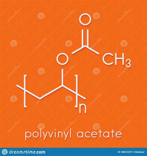 Polyvinyl Acetate Pva Polymer Chemical Structure Main Component Of Wood Glue Or Carpenter`s