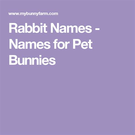 Rabbit Names Names For Pet Bunnies Rabbit Names Pet Names Bunny Names