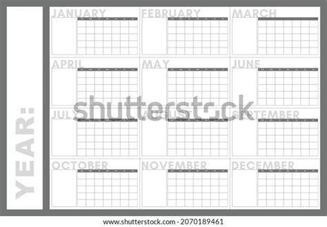 Bold Monthly Calendar Without Dates Stock Vector Royalty Free