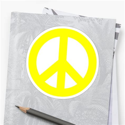 Yellow Peace Sign Symbol Stickers By Popculture Redbubble