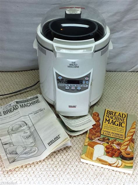 Whether you use your bread machine to bake fresh loaves or simply to knead the dough, the machine makes homemade bread making a snap. WELBILT DAK BREAD MACHINE Maker 2 Lb. ABM-100-3 Cookbook Manual Original Box #Welbilt $45 ...