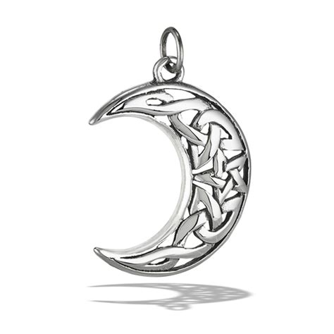 Stainless Steel Crescent Moon With Pentacle Pendant
