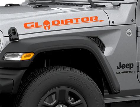 Jeep Gladiator Side Hood Lettering Decal Jeep Hood Decals
