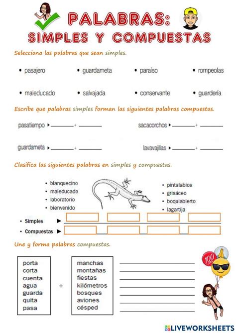 Worksheets Ranger Compound Words Spanish Language Interactive Notebooks Literacy Centers