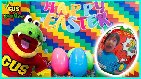 Do you know what i like to eat? Easter Egg Hunt! Gus the Gummy Gator Huge Lego Fort - YouTube