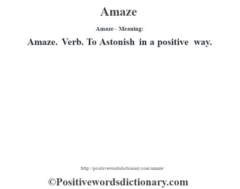 Amaze Definition Amaze Meaning Positive Words Dictionary Positive