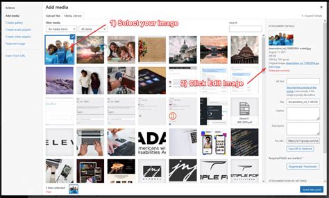 Editing Post Thumbnails In Wordpress Eleven 11 Group