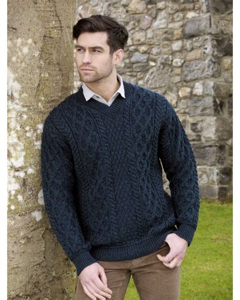 Traditional Knit V Neck Sweater Irish Crossroads