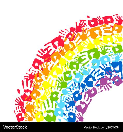 Rainbow Made From Hands Royalty Free Vector Image