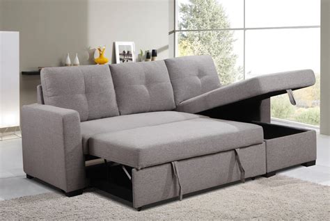 Accents@home offers you a high quality, affordable and custom sofas. K LIVING Victor Linen Fabric SECTIONAL Sofa Bed in Grey ...