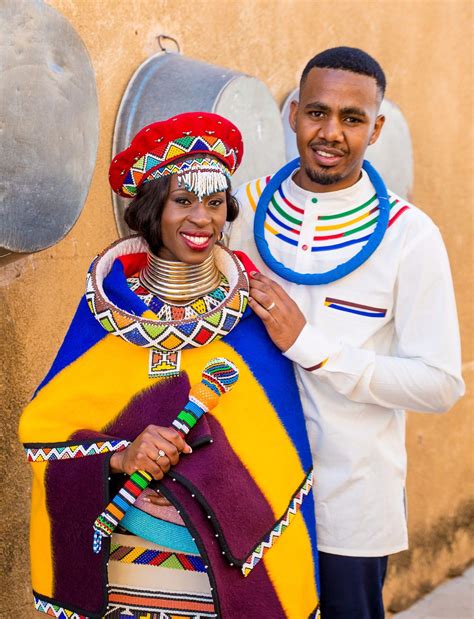 Ndebele Attire For Couples Couple In Modern Ndebele Traditional Wedding Outfit Her