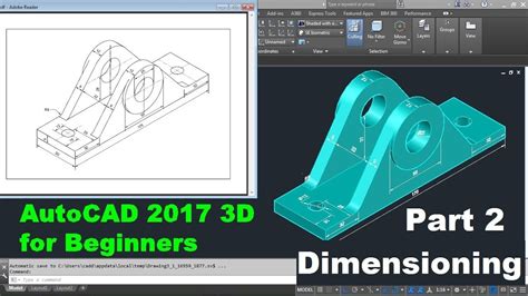Autocad 2017 3d Dimensioning Tutorial Youtube