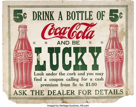 Rare 1916 Coca Cola Cardboard Advertising Sign With Swastika Motif Lot 25594 Heritage Auctions