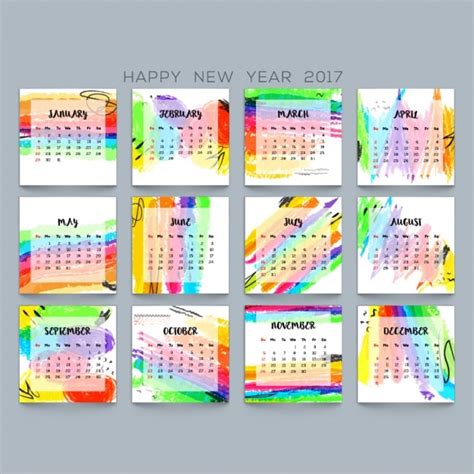 Premium Vector Colorful Calendar Template
