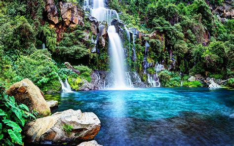 Download Wallpapers 4k Reunion Island Beautiful Nature Waterfalls