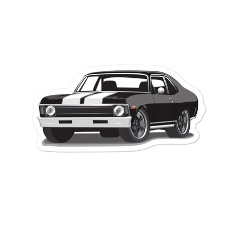 1969 Black Chevy Nova Sticker Decal Etsy