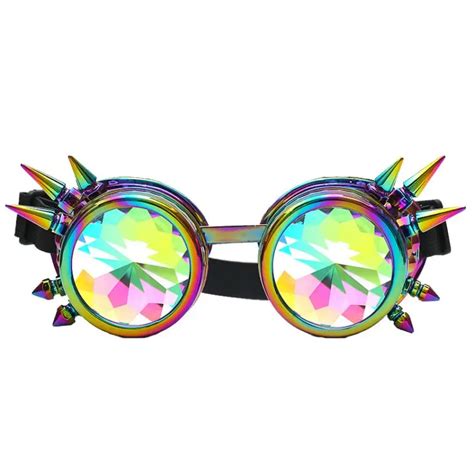 kaleidoscope sunglasses festival party colorful rivet glasses colorful glasses rave festival edm