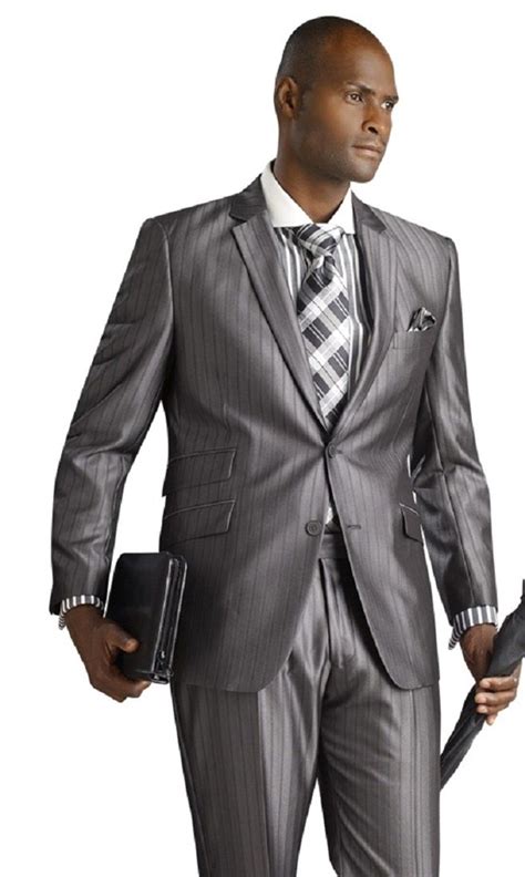 Shop the selection of dress and formalwear at kohl's, and transform your wardrobe in no time! E.J. Exquisite Sheen Suit Slim Fit Suit Grey Mens 2 Piece ...