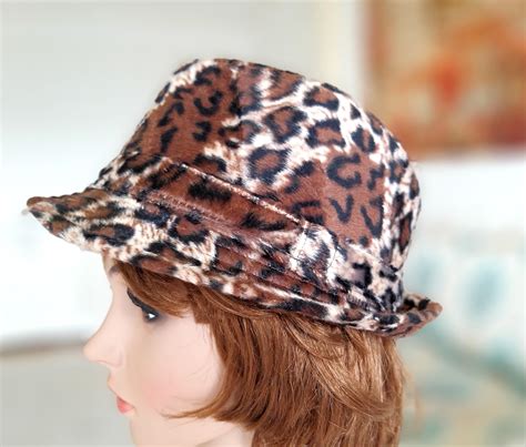 Leopard Print Velvet Hat Leopard Hat Formal Hats Womens Hat Etsy