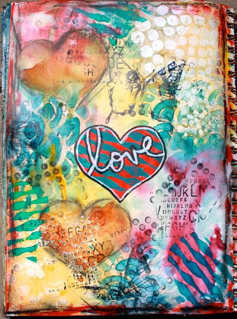 Love Mixed Media Art Journal Page