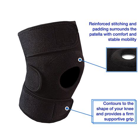 Buy GymWar Patella Adjustable Knee Support Knee Cap Knee knee guard , Free Size (Black) 1pc 