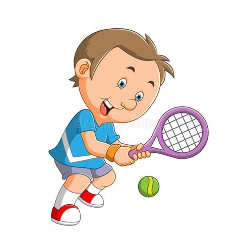 Adorable Little Child Playing Tennis Stock Illustrations 90 Adorable
