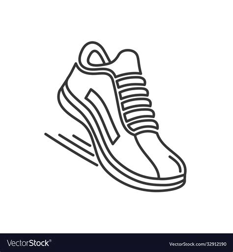 Sports Running Shoes Icons Line Style Royalty Free Vector