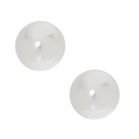 8mm White Pearl Stud Earrings Claires Us