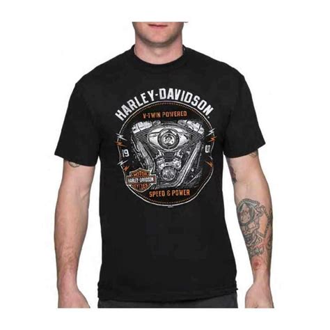 Harley Davidson Harley Davidson Mens Engine Grunge Short Sleeve Crew