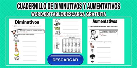 Diminutivos Y Aumentativos Hojas De Tarea By Made For Teaching 1st
