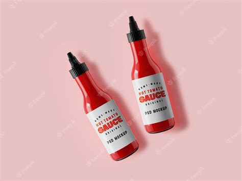 Premium Psd Sauce Bottles Mockup