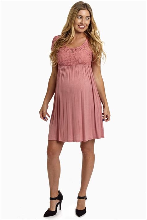 Dusty Pink Lace Top Maternity Dress Pink Lace Tops Pink Blush